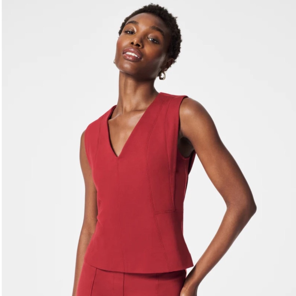 Spanx Perfect V-Neck Seamed Top